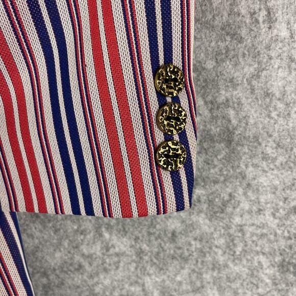 VTG Towncraft JC Penney Blazer Sport Coat Mens 42L Red Striped Gold Button 70s - Picture 11 of 15